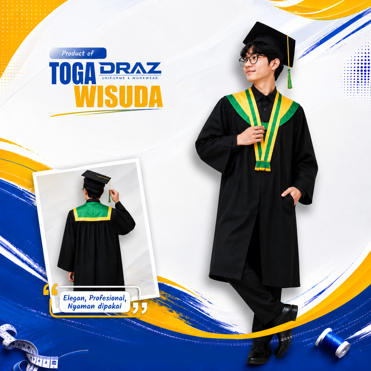 Detail Jahitan Toga Draz