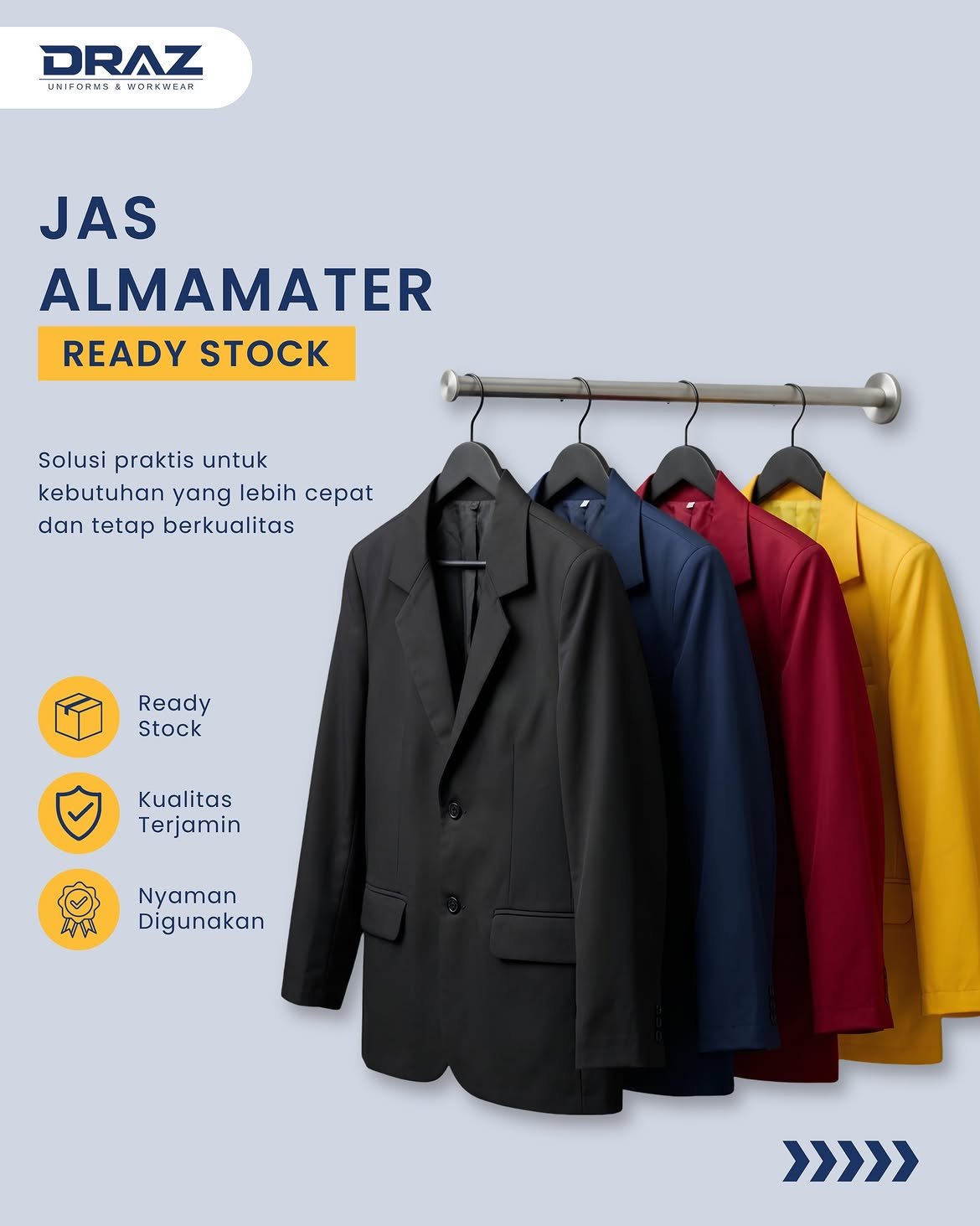 🎓 Butuh jas almamater tanpa menunggu produksi terlalu lamaKini, jas almamater ready stock hadir