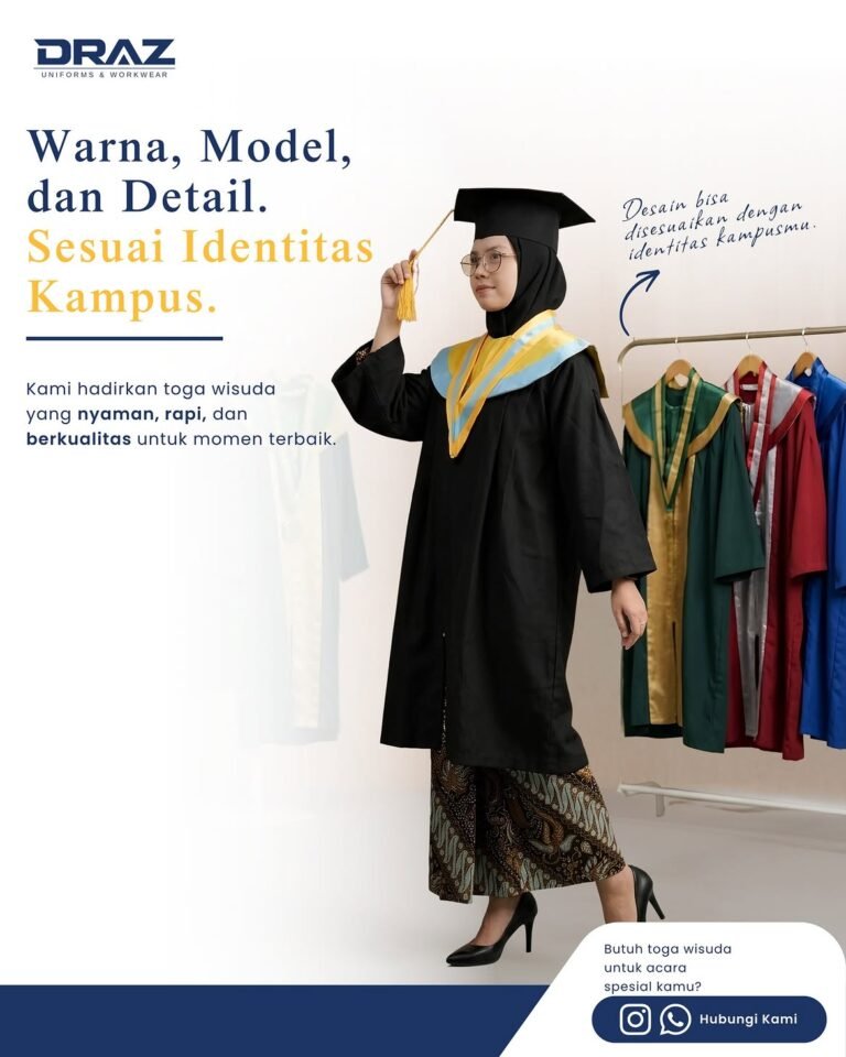 🎓✨ Setiap kampus memiliki identitas yang unik. Karena itu, toga wisuda juga harus mampu merepre