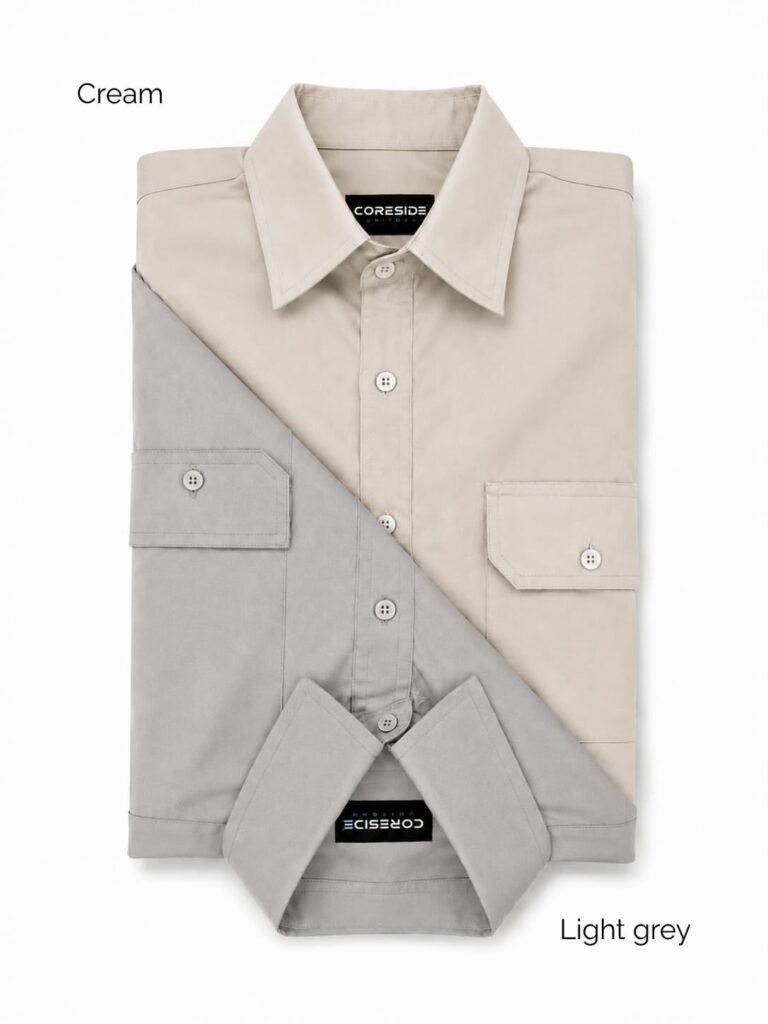 Untuk kamu yang suka tampilan clean dan profesional. Cream, Light Grey, Navy, or Sky blue, mana
